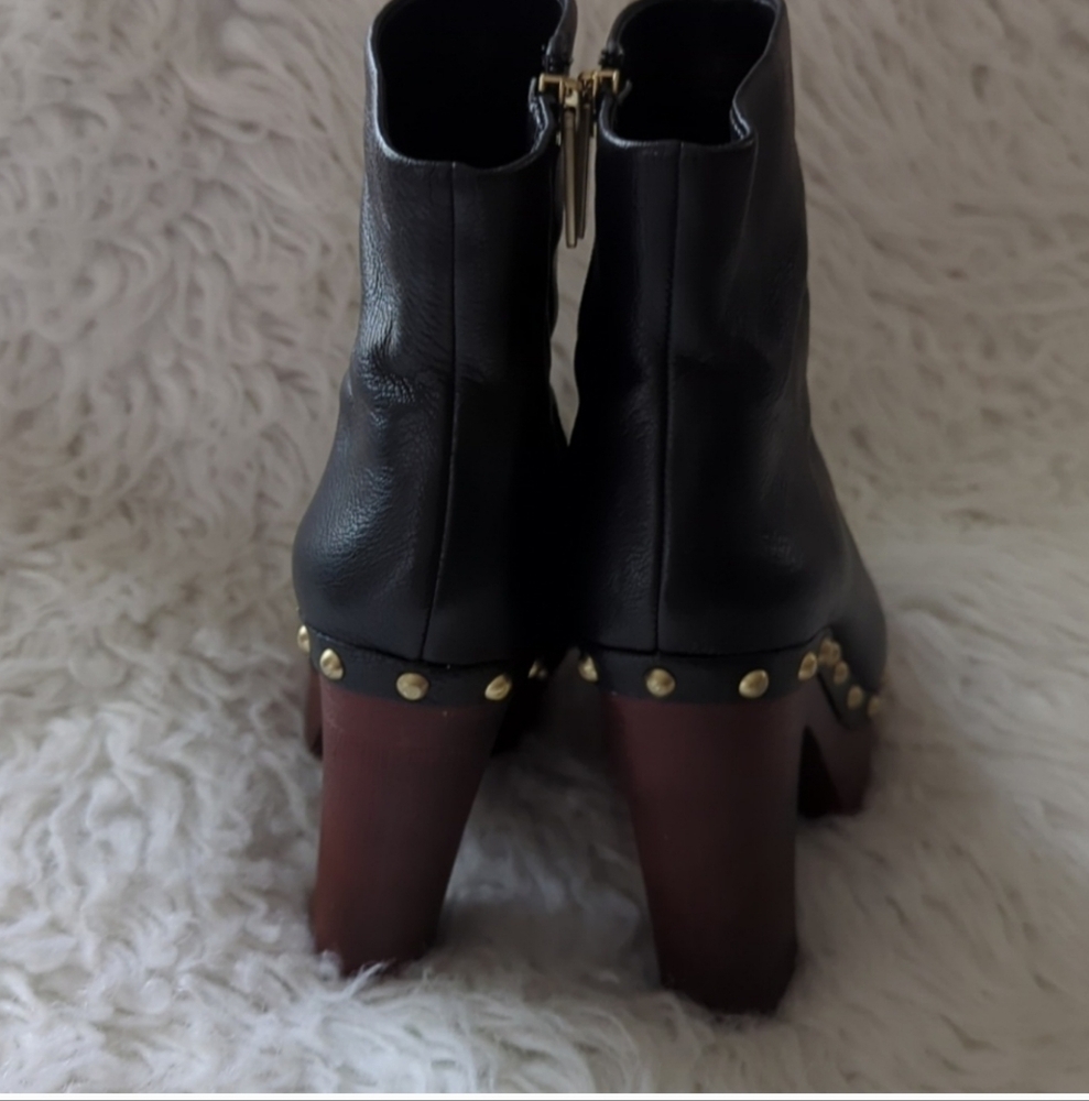 BCBGeneration Black Leather Studded Ankle Boots - Picture 5 of 7